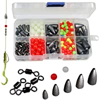 THKFISH Carolina Rig Texas Rig - Pesas de bala para pesca de plomos- anzuelos giratorios de pesca con caja de plástico…